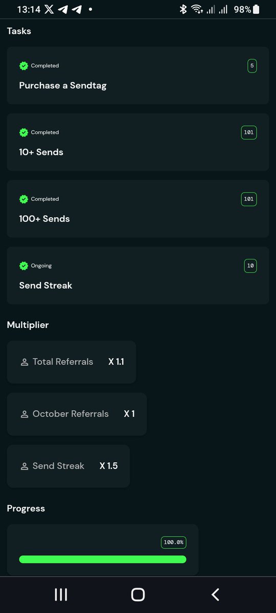 Callmeblackbot's tweet photo. HAPPY SENDAY to all SENDOR’s across the GLOBE

On this day, we spray $SEND tokens among those who own a SENDTAG, just to celebrate growth.

I’m calling out all SENDOR’s to tag their OG’s for some $SEND tokens.

My OG's @xino_it, @TheRealKrayo, @send_africa,@THE_CORE_LEGION,@airla_OTMH, @SendPolicee

Use my sendtag please 🥺 /justBOT, thank you 🩵

CAUTION: Do not ask for too much I believe you know what the price is looking like ATM.

I’m set for the month of OCTObag, and I’m still keeping streaks.

YES, it’s very important to do so.

Don’t just watch SENDOR’s earn while you’re here to observe get a SENDTAG and be part of the movement.

@Send is BASED 🩵 
@ethentree is BASED 🩵 

We own the GREEN flag, and it shall be seen.

If you don’t buy in now, you will find it when it becomes scarce.

Don’t procrastinate just swap to $SEND.

Use the link below to get a SENDTAG: https://t.co/PcQVtIz3Z3 

Click: https://t.co/t63cLvU7Xq

1 $SEND 1 $USDC $CC @ethentree