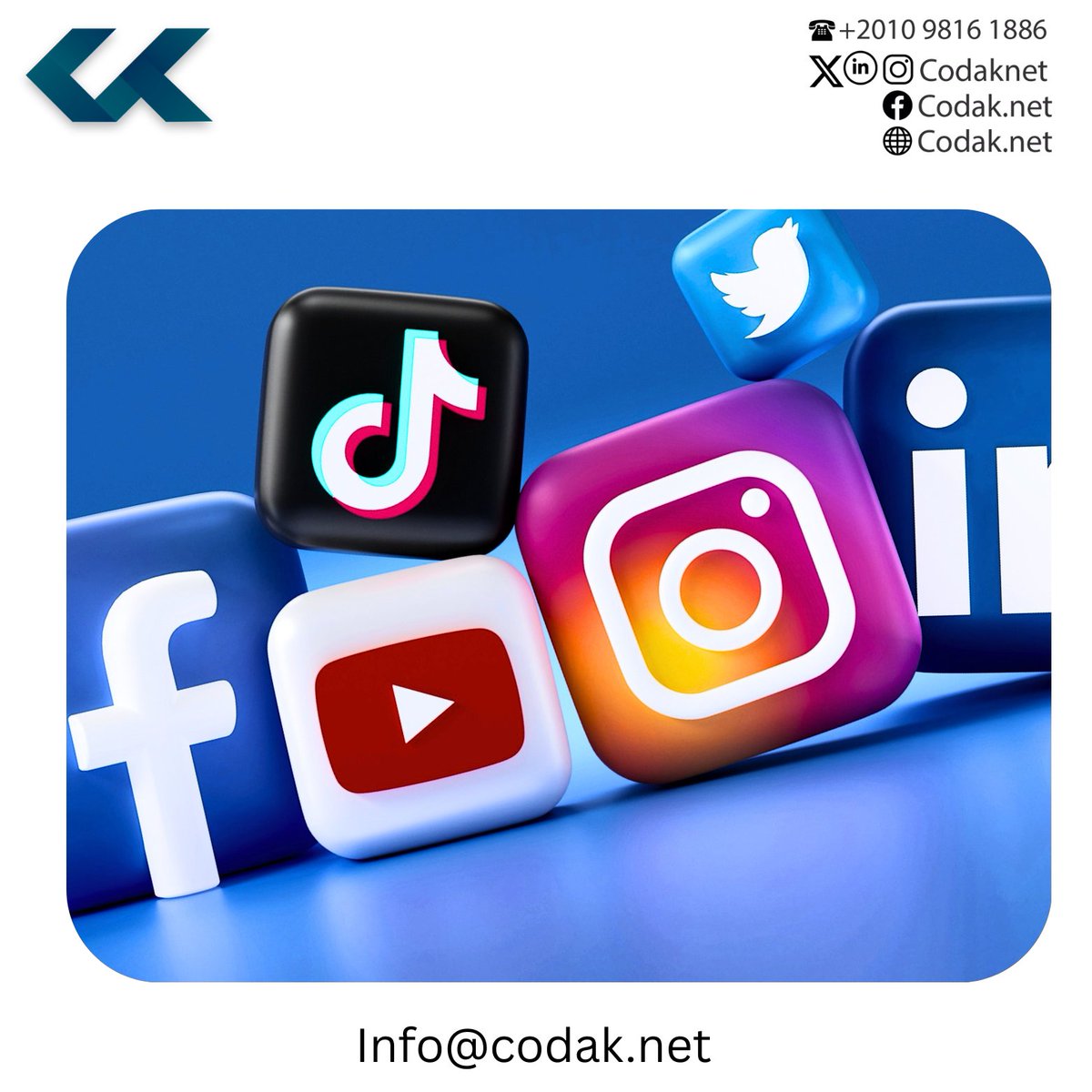 Codaknet's tweet photo. إدارة السوشيال ميديا مش مجرد بوستات!
هي استراتيجية كاملة علشان جمهورك يعرفك، يحبك، ويتفاعل معاك 👌

 Let your brand shine online with our Social Media Management Services in codak

🔹️ Content Planning
🔹 Creative Design
🔹 Post Scheduling
🔹Audience Engagement

Contact us now🤝 https://t.co/c0AnnvcKNw