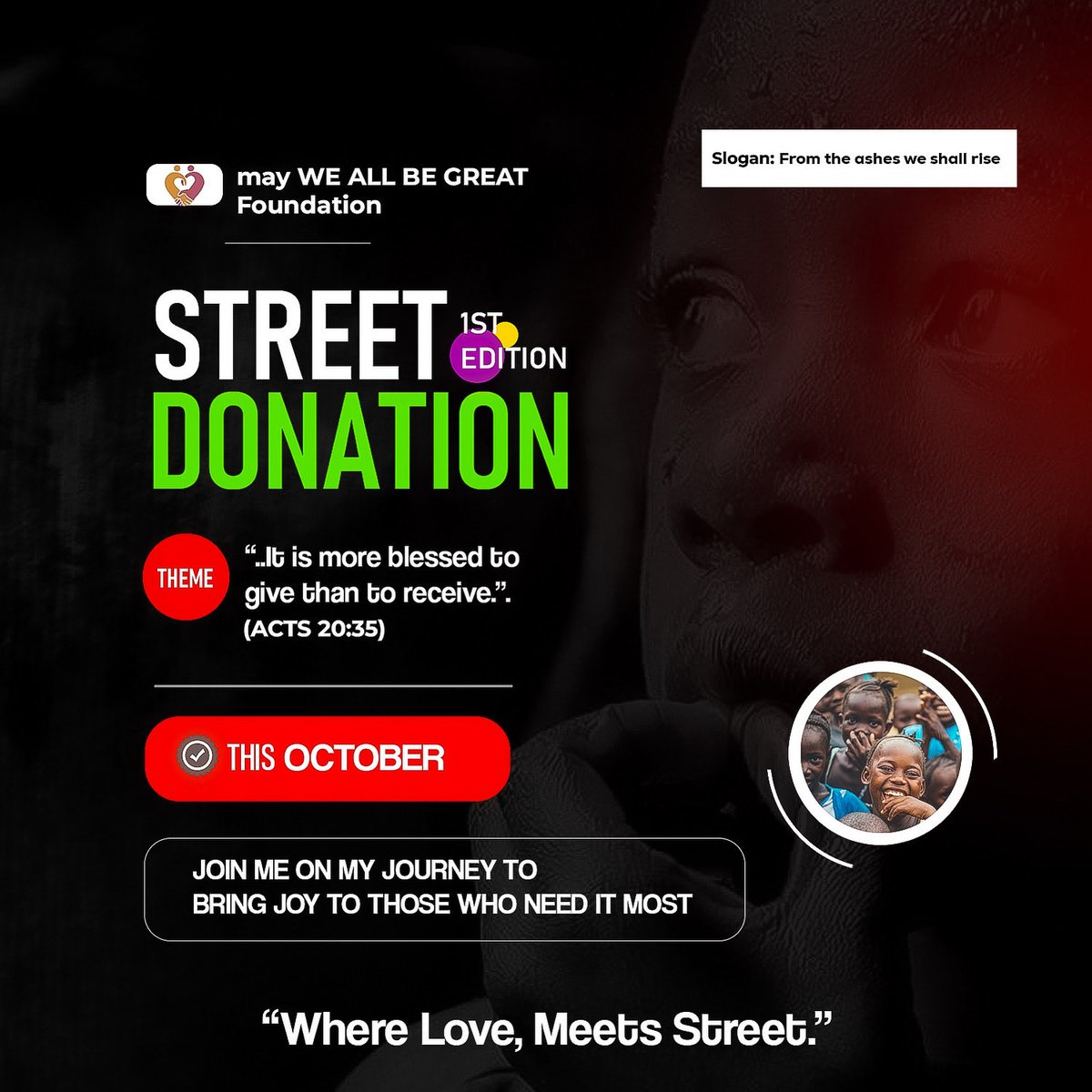 Christmal_20's tweet photo. The May We All Be Great Foundation presents the 1st Edition of Street Donation — an act of love and compassion to bring warmth and dignity to those in need.
This October, we share to clothe, inspire, and remind others that kindness still lives among us.

❤️❤️❤️ https://t.co/Rdv8JQUxcm