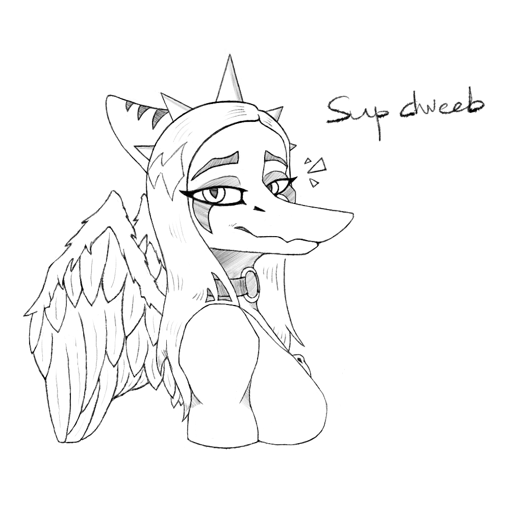 Another sketch of Fang

#Fang #Snootgame #Snootgameart #Snootgamefanart #Pterodactyl #Snoot #Anthroart #Digitalart #Monochrome