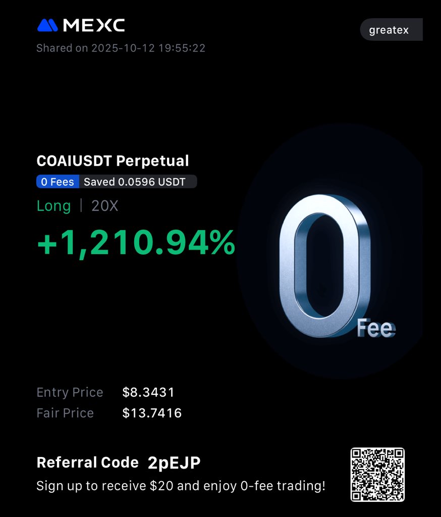 greatexfx's tweet image. I just witnessed the most crazy manipulation with mexc futures $COAI. This is Crazy. This a crime

On spot Coai is at $17 with ATH $21.5 
On Futures Perpetual it’s at 9.6 woh ATH $11.3

#COAIUSDT #MEXC0Fee #mexc