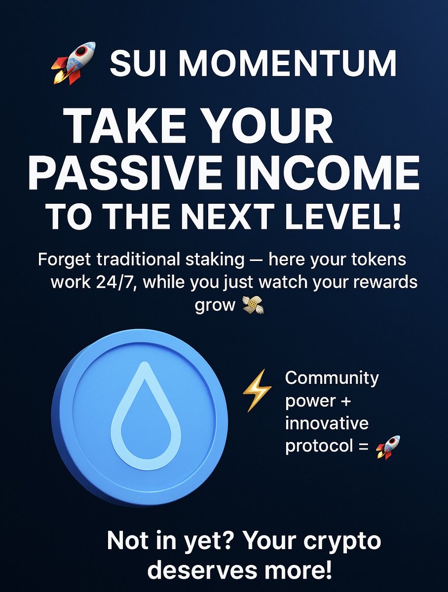 CryptoAmong's tweet photo. 🚀 SUI Momentum: Take your passive income to the next level!
Forget traditional staking — here your tokens work 24/7, while you just watch your rewards grow 💸

💡 The more you stake, the more you earn.
⚡ Community power + innovative protocol = 🚀
@MMTFinance @buidlpad https://t.co/XBUSCfZ4F1