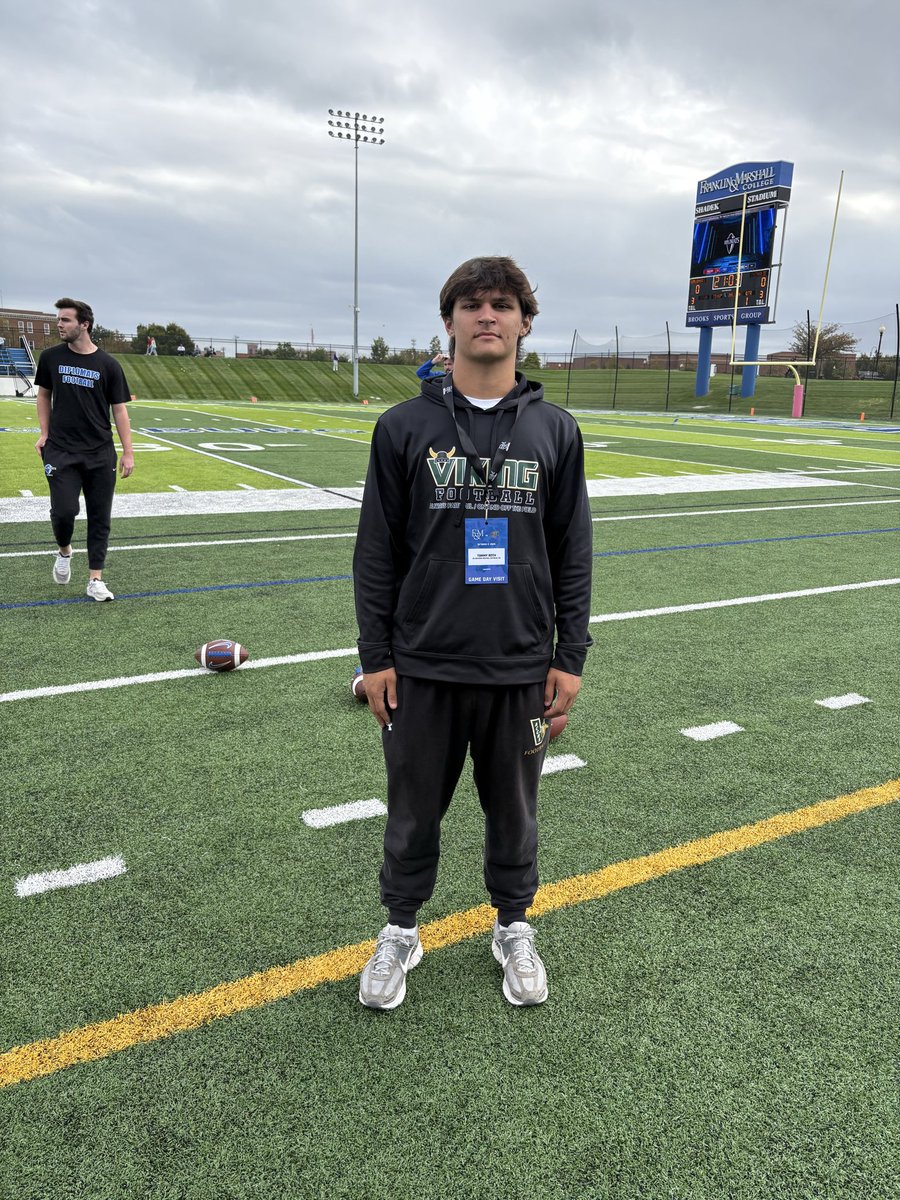 tommy_roth26's tweet photo. Thank you @Coach_Handy73 for an awesome game day visit. Great atmosphere and an exciting win! @FandMFootball 
@CoachJakeReic https://t.co/IZnuTiNJMM
