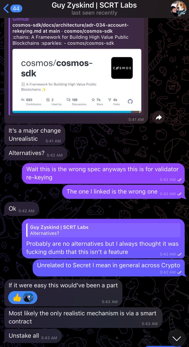 OGNodeFather's tweet photo. People ask “Wot radicalized u Node Papi?”

7 years I learned a lot about people from @SecretNetwork - Outside of pics here is landscape

@azaidelson  is Guy Zs employee at SCRT Labs. Lisa Loud is the SNF custodian for funds, but Guy Z is the TBO for SNF entity. 1 person decides fate.