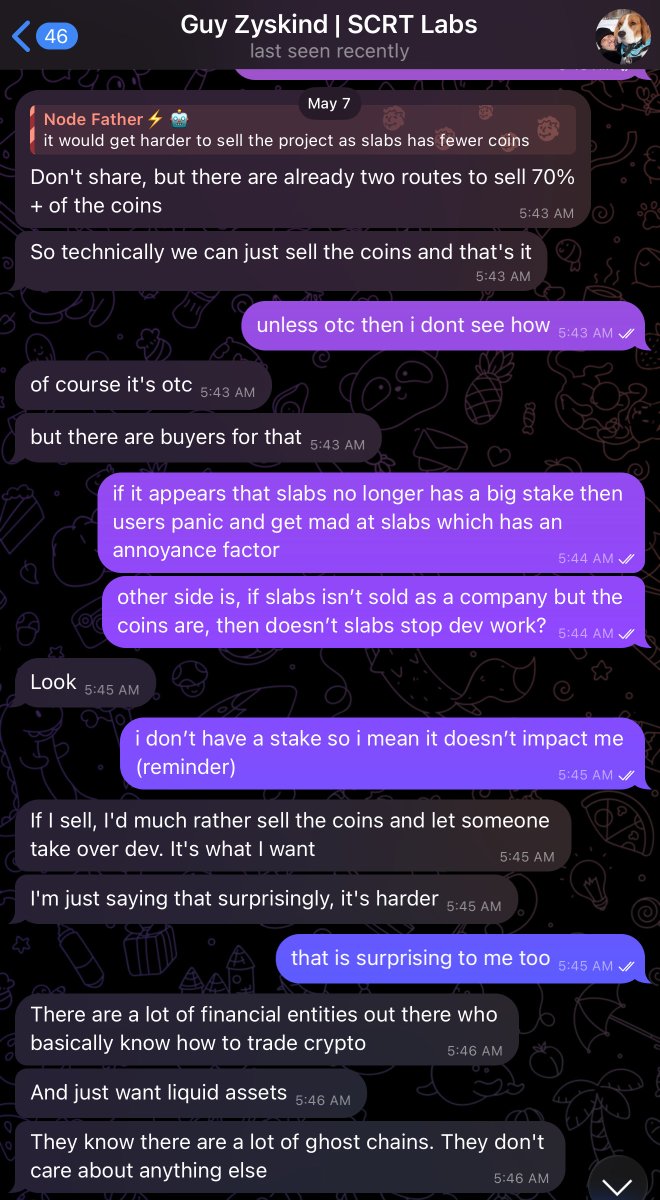 OGNodeFather's tweet photo. People ask “Wot radicalized u Node Papi?”

7 years I learned a lot about people from @SecretNetwork - Outside of pics here is landscape

@azaidelson  is Guy Zs employee at SCRT Labs. Lisa Loud is the SNF custodian for funds, but Guy Z is the TBO for SNF entity. 1 person decides fate.