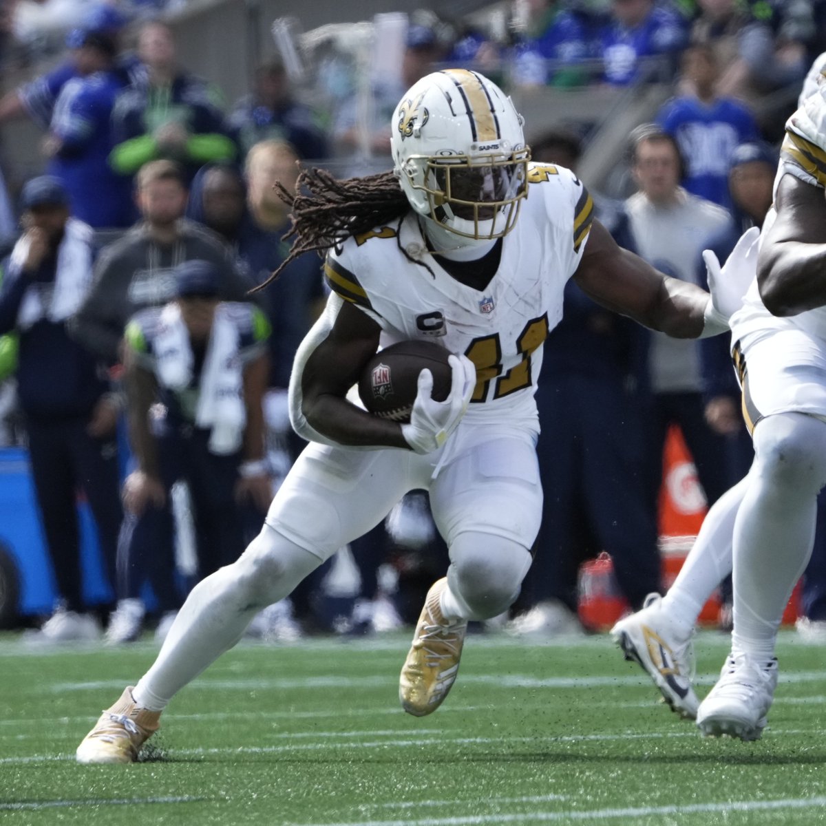 With his 45 receiving yards through three quarters, Alvin Kamara now has 4,884 career receiving yards, surpassing former Saint Darren Sproles and Herschel Walker for 11th all-time among RBs in <a href="/NFL/">NFL</a> history. He now needs 29 yards to pass Roger Craig for 10th all-time.