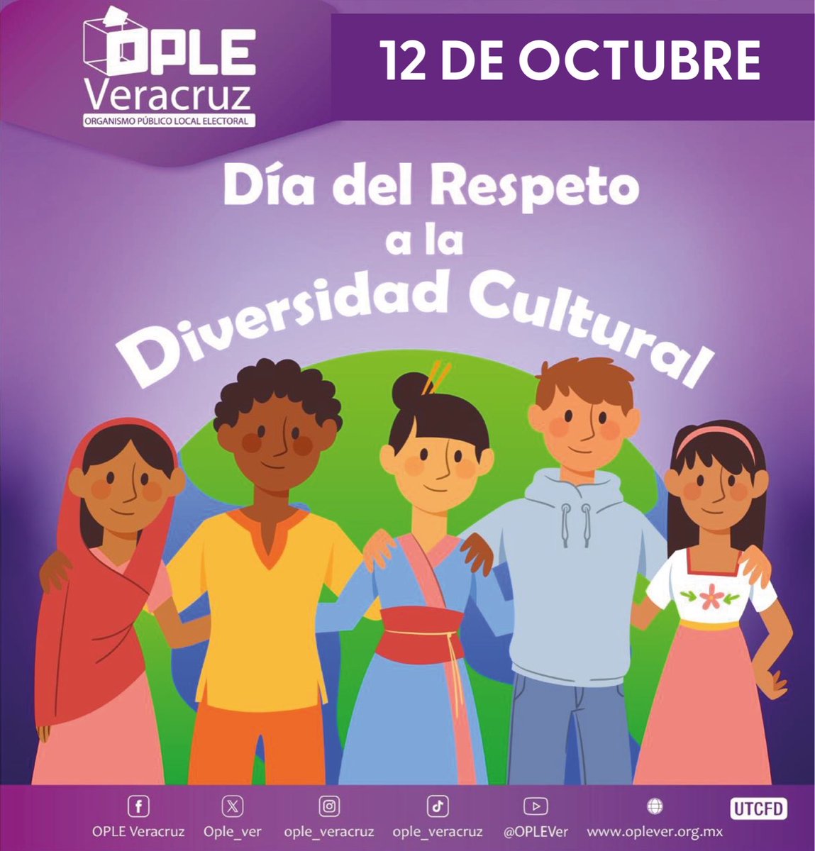 #EfeméridesOPLEV🗳️| Este día promueve la reflexión histórica, el diálogo intercultural y el reconocimiento y respeto por la #DiversidadCultural que converge en nuestro país y en el mundo 🌎 

#ComisiónDeIgualdad ♀️♂️