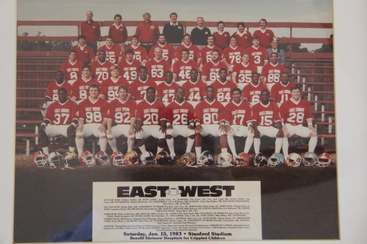 Let’s see who knows coaches?  Top Row I wanted to share 3 GREAT coaches I had the honor of meeting and being coached by in the 1983 East-West shrine All-Star game after my senior year in college.

Lee Corso, Howard Schnellenberger (my head coach), &amp; Hayden Fry