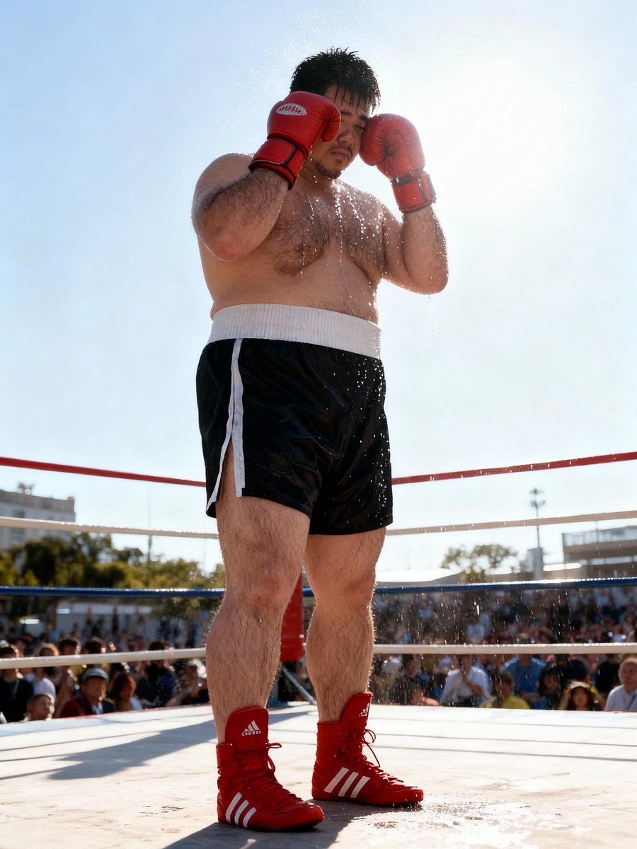 Fatmanlovebox's tweet photo. I used AI to generate myself and my desired opponent. What kind of plot do you hope the subsequent boxing match will have?🥊🤔️🥊😀 https://t.co/qwDNDQDivP