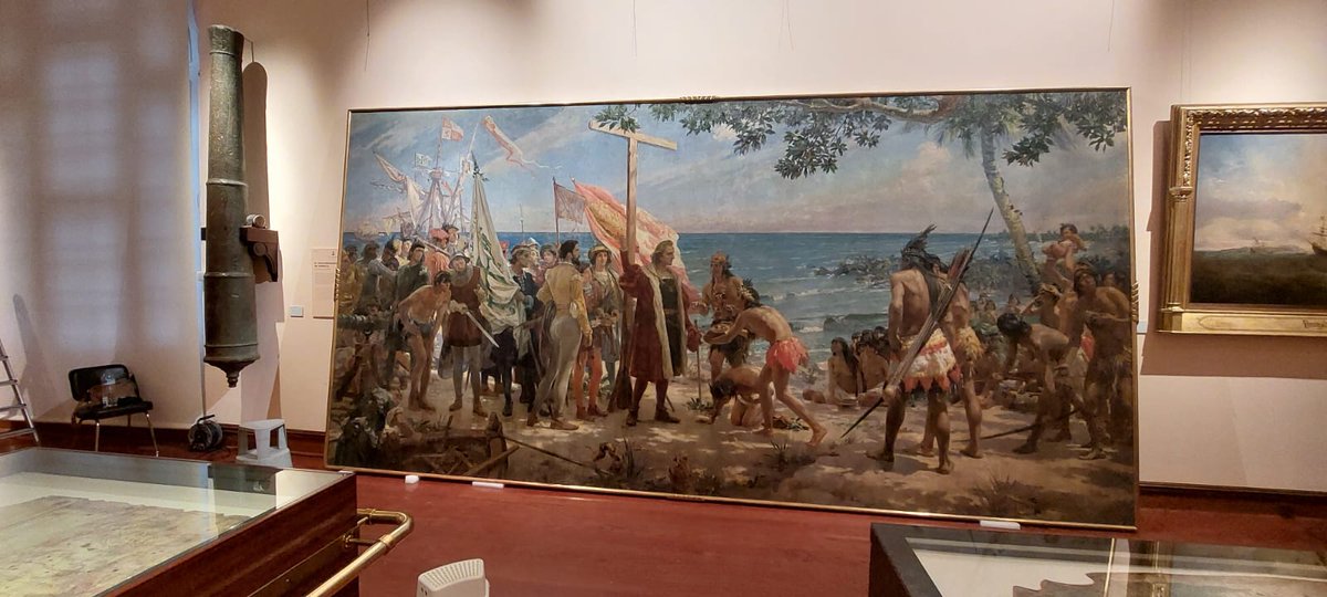 🖼️ A pesar de lo ocurrido, el cuadro vuelve a lucir restaurado en <a href="/Museo_Naval/">Museo Naval</a> y, desde la #Armada, siempre mostraremos con orgullo quiénes somos y nuestro legado.

🇪🇸 En el #DíadelaHispanidad reafirmamos nuestro compromiso con la cultura, la historia y los valores que nos unen.