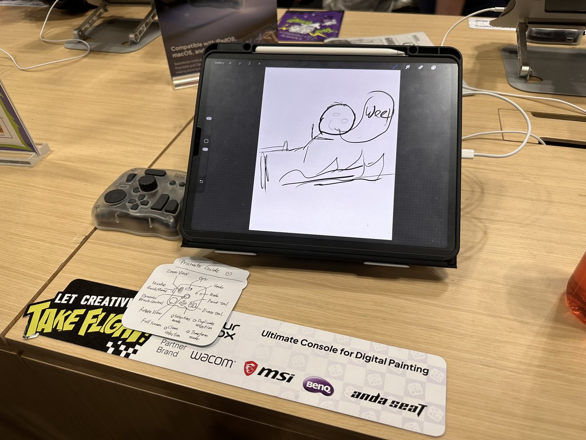 FaerithHawk's tweet photo. One of my fav things at #NYCC is playing with art stuff. Checked out @Tourboxtech 's Elite Plus with a quick doodle (can't draw well on the spot). I look forward to getting one. It felt so intuitive to use ☺️ ty for the free swag bag #TourBoxNYCC https://t.co/cj1qcBGepC