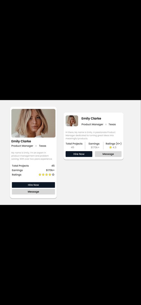 Ade_midunnnnn's tweet image. Explored two profile card layouts —
• A detailed, full-length version for visuals
• A compact, UX-driven version for speed &amp;amp; clarity ✨
Sometimes, less really does give more. Any feedback?
#UIDesign #UXDesign #DesignThinking