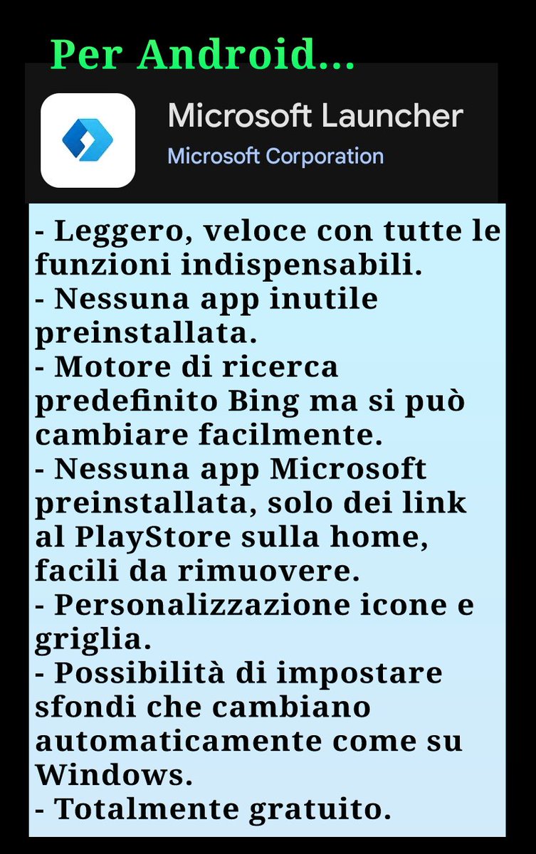 marcellogee's tweet image. #Microsoft #Launcher per #Android leggero e veloce, con tutte le funzioni indispensabili. Cercavo un nuovo launcher e non pensavo di trovare queste caratteristiche con Microsoft. Inoltre niente app Microsoft preinstallate ma solo dei link, #Bing è predefinito ma si può cambiare.