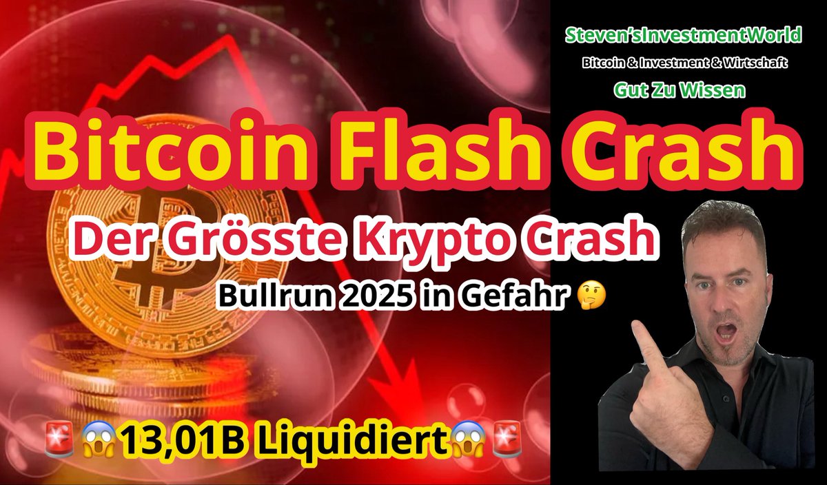 StevensInvWorld's tweet photo. #Bitcoin Flash Crash🚨😱Grösste Krypto CRASH 2025💥🤔 was niemand beachtet⚠️
Very important to understand about 🚨😱 😳 Warnung💥 13,01 Billionen Liquidiert 🤔#btczyklus #altcoinseason & #Bnb & #Marktzuklus & #investing & #xrp #USMarketupdate & #GutzuWissen #Btcanalyse information and more🚀
Like it 👍follow me to not miss anything🫠 Share it 🙏
https://t.co/QOpXY9zlQh via @YouTube