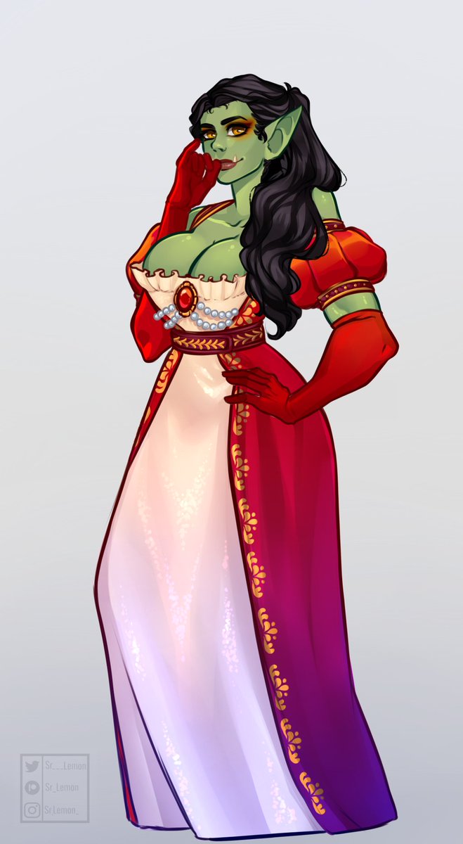⋆˙⟡ Classy 𐔌՞. .՞𐦯 ⋆˙⟡

#commission #oc #originalcharacter #rp #roleplay #orc #dress #ball #digitalart #fantasy
