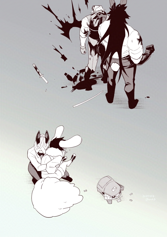 unk3's tweet image. 謎バニ4コマ