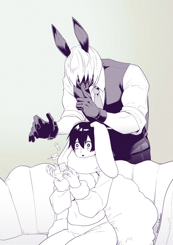 unk3's tweet image. 謎バニ4コマ