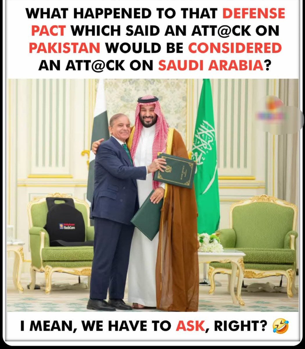 RealWahidaAFG's tweet image. Defense pact confusion 😂

#SaudiArabia #Pakistan