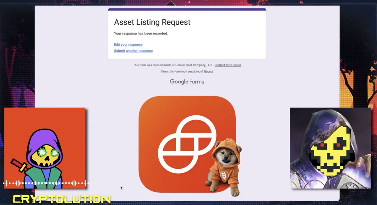 Hi <a href="/Gemini/">Gemini</a> - people are basically camping outside your digital doorstep for $DOG 🐕😁
Not just your current users, but future ones ready to sign up the second it’s listed !! List $DOG and watch the trading activity fetch itself. So… when are you listing it? 🔥👀 
<a href="/cameron/">Cameron Winklevoss</a>
<a href="/tyler/">Tyler Winklevoss</a>