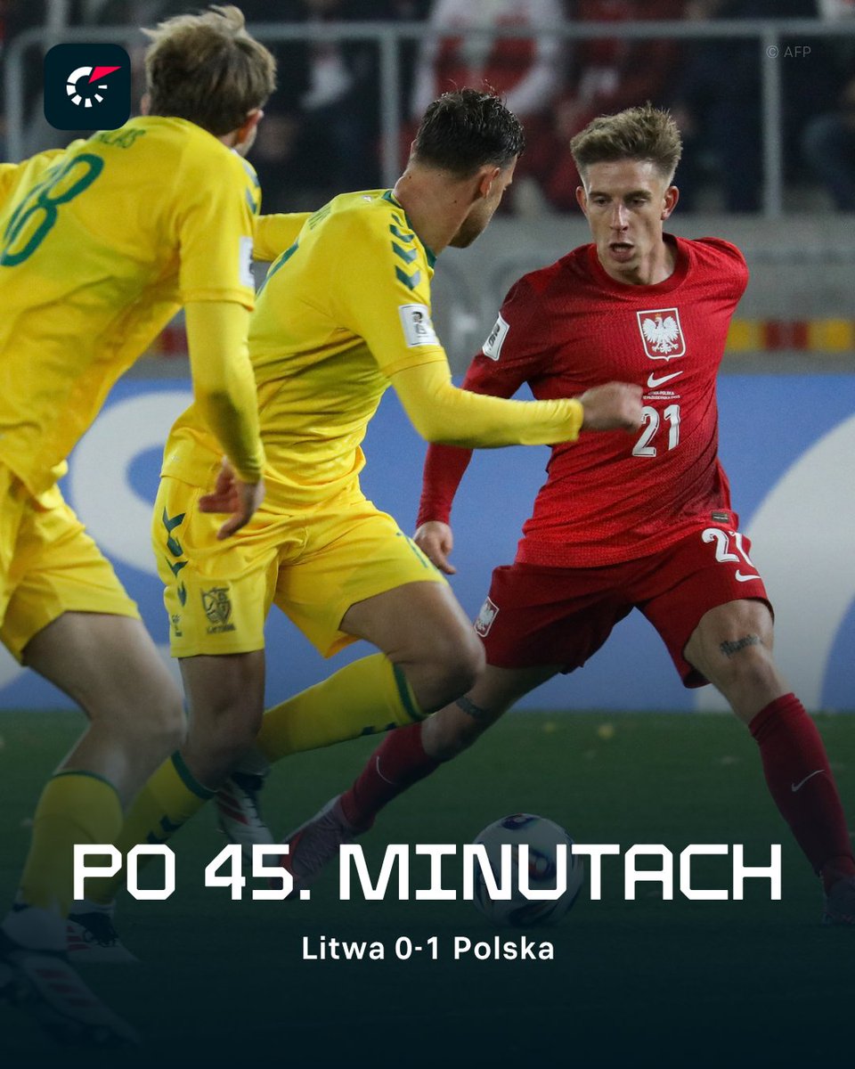FlashScorePL's tweet image. Po 45. minutach 🇵🇱 prowadzimy z 🇱🇹 Litwą w Kownie w kwalifikacjach do Mistrzostw Świata. Strzelcem ⚽ gola bezpośrednio z rzutu rożnego Sebastian Szymański.

📈 Garść statystyk z pierwszej połowy: flashsco.re/4bedpy9h

#WorldCup2026
#WorldCup
#LTUPOL