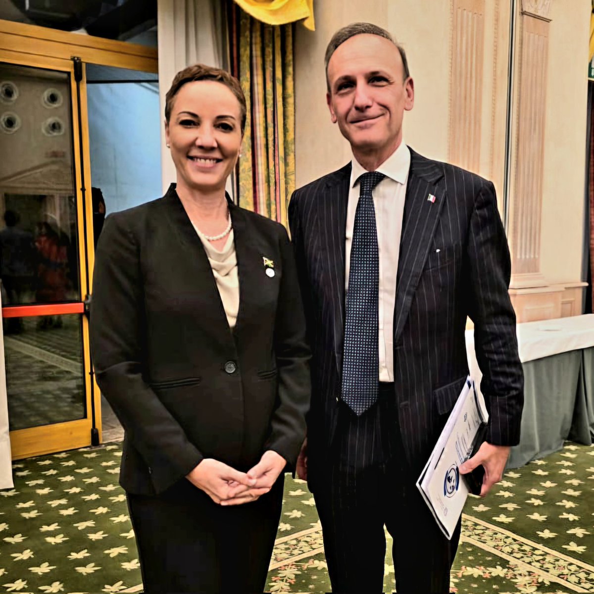 Guglielmo Picchi ๐ฎ๐น๐ฌ๐ง (@guglielmopicchi) on Twitter photo During the XII ItalyโLatin America and Caribbean Conference, I had a fruitful conversation with <a href="/kaminajsmith/">Hon. Kamina J Smith</a> Minister of Foreign Affairs of Jamaica.
Many opportunities lie ahead for <a href="/SACEgroup/">SACE</a> to boost trade and investment between our two countries ๐ฎ๐น๐ค๐ฏ๐ฒ โ as the Minister During the XII ItalyโLatin America and Caribbean Conference, I had a fruitful conversation with <a href="/kaminajsmith/">Hon. Kamina J Smith</a> Minister of Foreign Affairs of Jamaica.
Many opportunities lie ahead for <a href="/SACEgroup/">SACE</a> to boost trade and investment between our two countries ๐ฎ๐น๐ค๐ฏ๐ฒ โ as the Minister