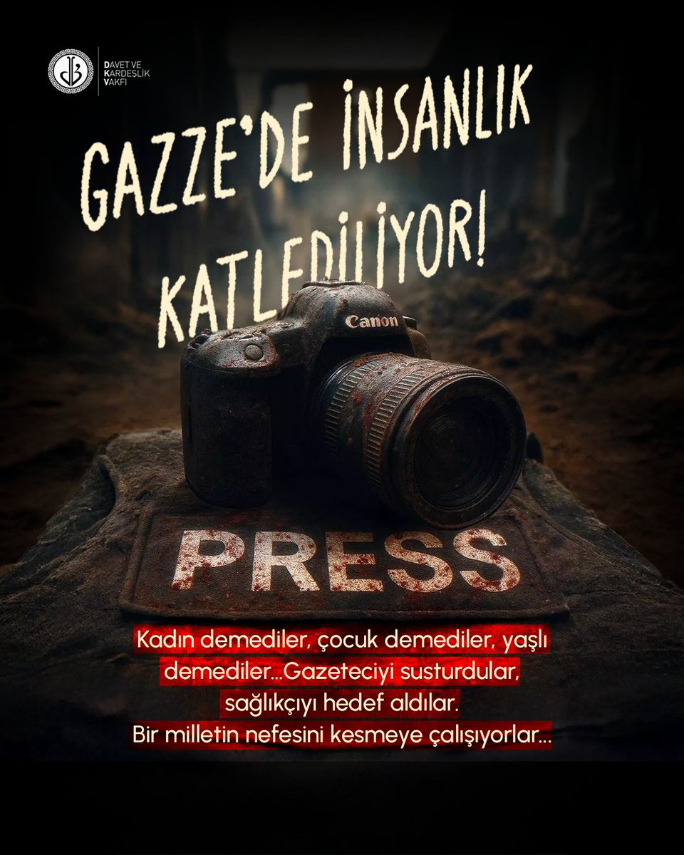 Gazze’de insanlık susmuyor, susturuluyor!
Kadınlar, çocuklar, yaşlılar, gazeteciler… hepsi hedefte.
Bir milletin nefesini kısmak istiyorlar,  ama biz sessiz kalmayacağız!

#ZulmeSessizKalma #Gazze #GazzedeİnsanlıkÖlüyor