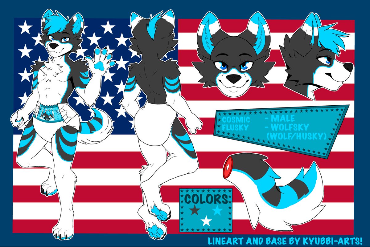 CosmicFlusky's tweet image. 🇺🇸🐺COSMIC REF SHEET!!🐺🇺🇸
(Species Changed)