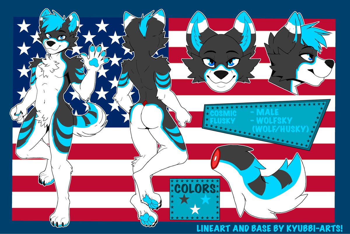 CosmicFlusky's tweet image. 🇺🇸🐺COSMIC REF SHEET!!🐺🇺🇸
(Species Changed)
