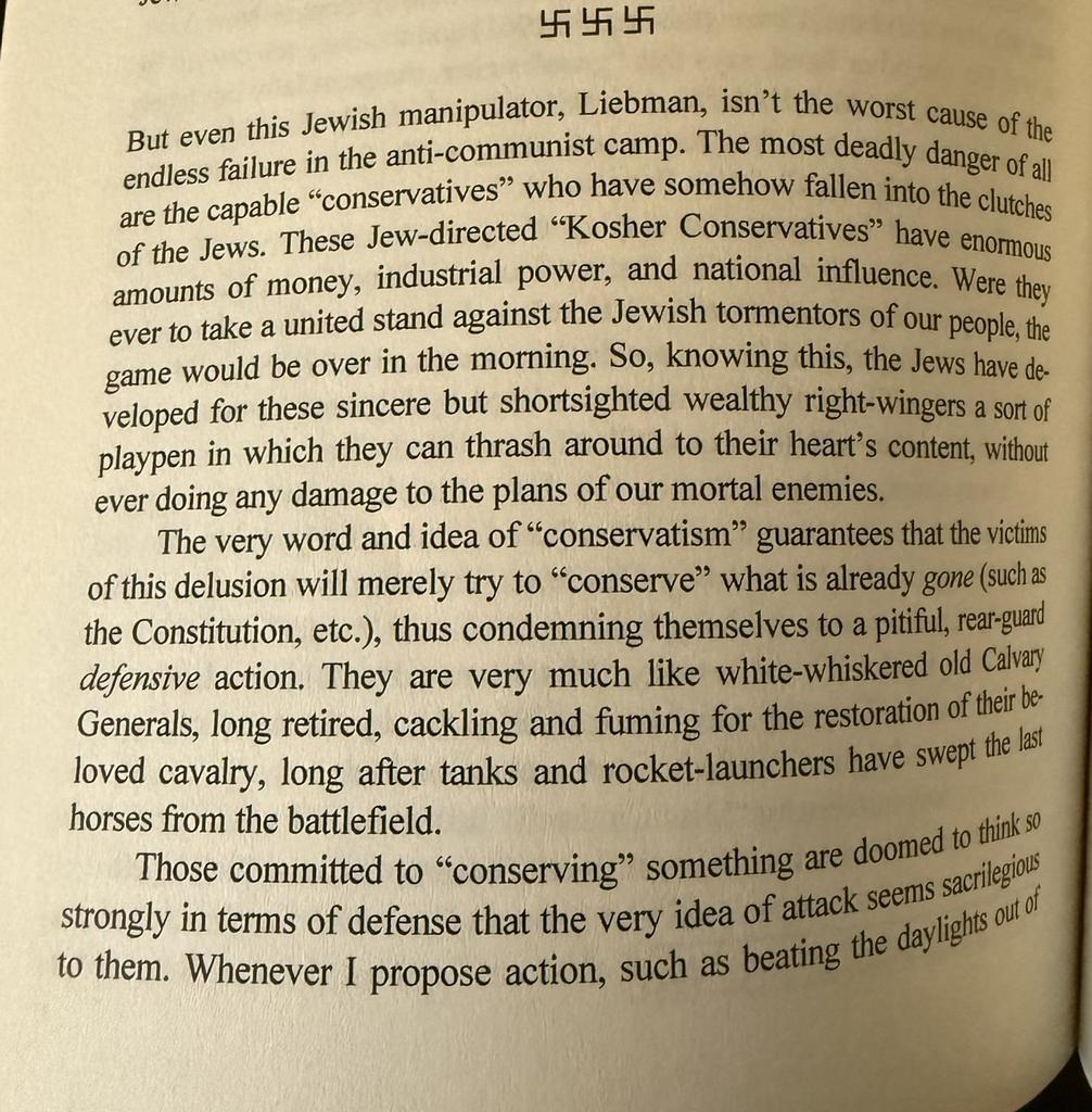 occultni's tweet image. George Lincoln Rockwell describing perfectly what Donald Trump is 58 years ago

&quot;He is a “Kosher Conservative” 

“The jews have developed a playpen, where wealthy right wingers can thrash about without ever doing any real damage to their mortal enemy”