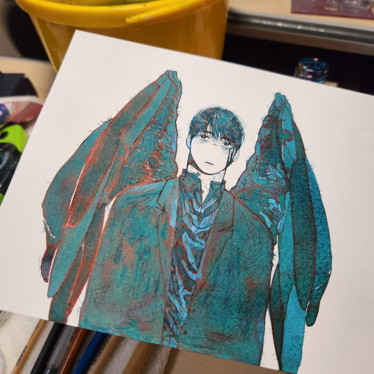 Dattdaradat's tweet photo. 안경님 잉크 원화 커미션 신청해서 받은 개쩌는 그림 자랑합니다.....😇😇😇😇
정말 너무 예쁘지 않나요ㅠ 저는 이걸 이제 실물로 가질 수 있다 이 말입니다 액자에 담긴 이 아름다운 그림을 책상 위에 올려놓을 수 있다 이 말입니다 부럽죠 짱이죠 대박이죠 아 진짜 너무예뻐 
@1105wwwb https://t.co/gBqaJeInMg