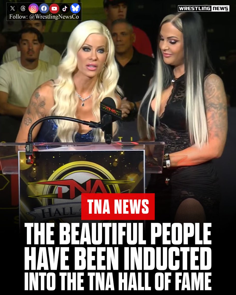 WrestlingNewsCo's tweet image. Congratulations to TNA Hall of Famer's The Beautiful People, Velvet Sky and Angelina Love.