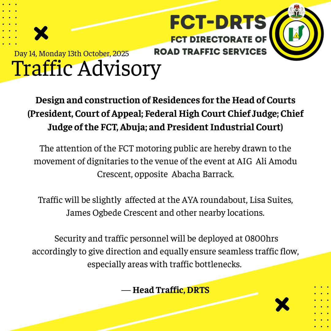 FCT Directorate of Road Traffic Services (FCT VIO) tweet media