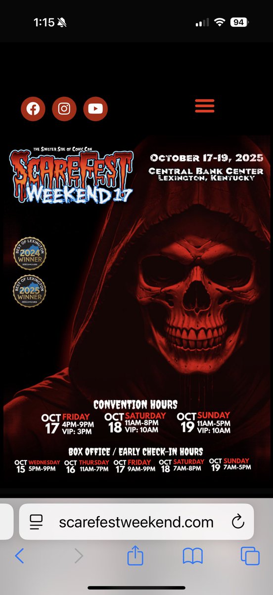 RobertBEnglund's tweet photo. Freddy will be trick-or-treating early in Lexington, KY October 17, 18 and 19. #scarefest ⁦@TheScarefest⁩ #horror #freddy https://t.co/C6UAxuZE7g