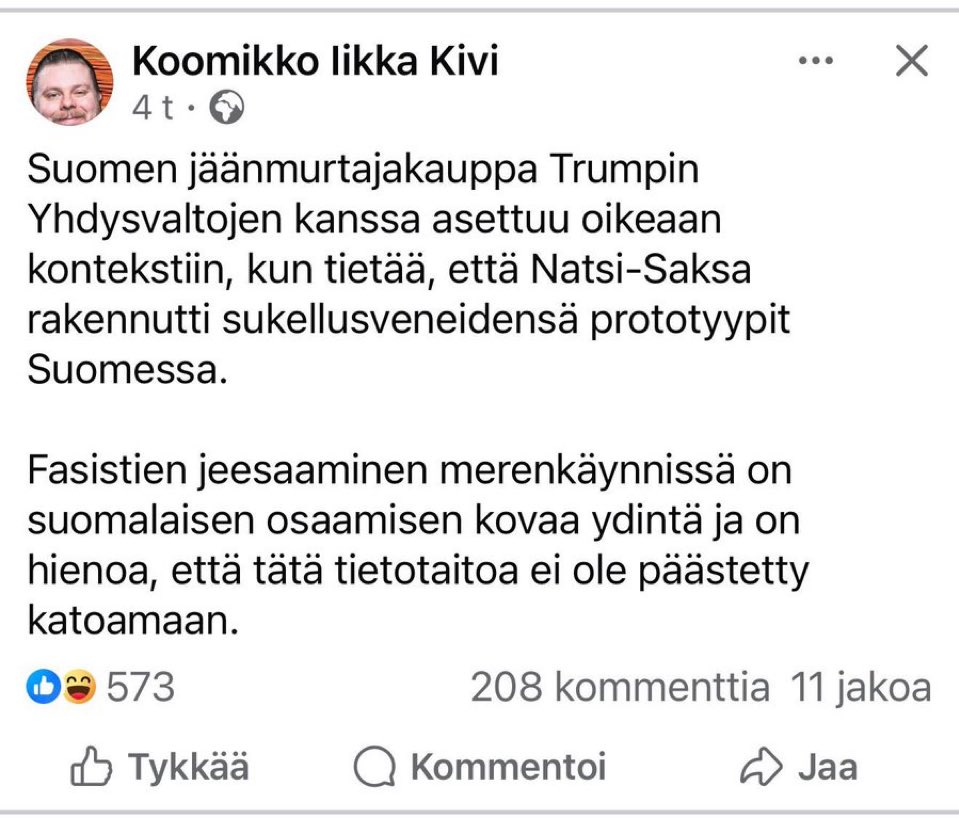 Sture Fjäder, KTM,VTK I Politiikan keskustelija I (@sfjder) on Twitter photo Onko tämä kaveri jatkuvasti kännissä vai mitä sieniä hän syö. Ei päätä eikä häntää hänen twiiteissä. #koomikkokivi Onko tämä kaveri jatkuvasti kännissä vai mitä sieniä hän syö. Ei päätä eikä häntää hänen twiiteissä. #koomikkokivi