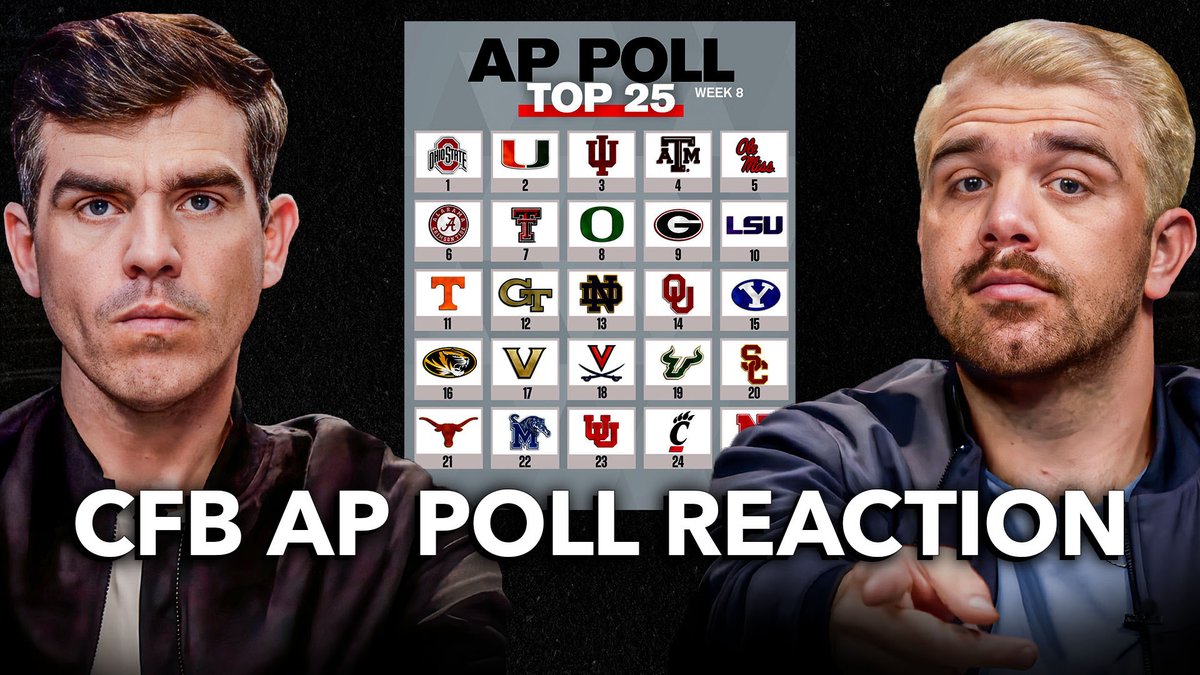 JakeCrain_'s tweet image. 🔥 WEEK 7 COLLEGE FOOTBALL RECAP 

🏆 SHOULD INDIANA BE #1?

📜 AP POLL REACTION

😴 BIGGEST CFB SLEEPER IS…?

🏈 EVERY BIG GAME BROKEN DOWN

LINK: youtu.be/xHtgtpqP0ZU?si…

📸: @On3sports