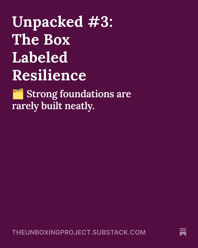 TiffanyR323's tweet photo. Unpacked #3: Resilience. Strong Foundations are Rarely Built Neatly  https://t.co/udJx8WaiV3 https://t.co/jobFGwYhtL