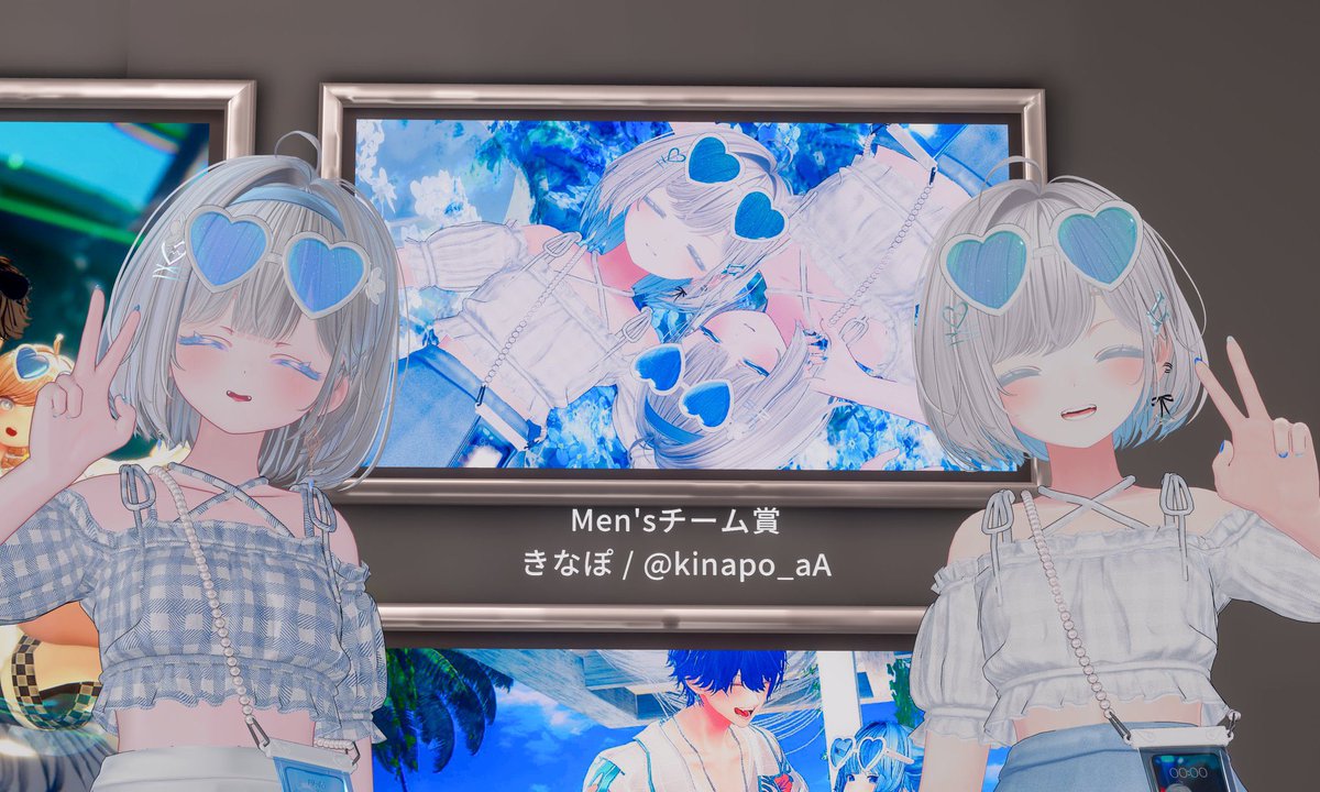 ワールド展示見てきました～！！
試着でいつも来ていたR&amp;Cocoさんのワールドに、自分の写真が展示されていて驚きと嬉しい気持ちでいっぱいです✨✨

改めて素敵企画ありがとうございました🙏🏻

これからもスタイルは変えずに、撮りたい好きをたくさん撮影して行きたいです🫶🏻📸´-
#R_Coco #VRChat