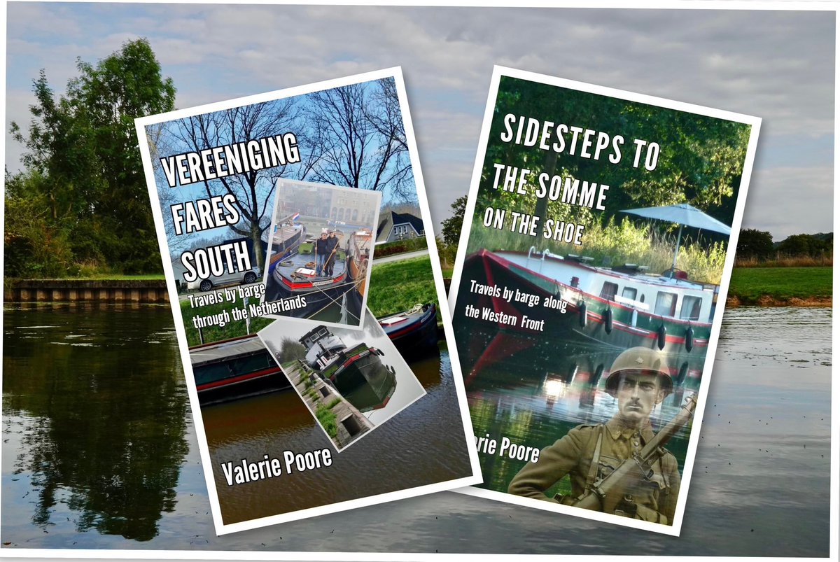vallypee's tweet photo. Life afloat is always an adventure. 
Join me on two of mine and travel the canals of the Netherlands, Belgium and France!  
Vereeniging Fares South: https://t.co/buk2NUCtis 
Sidesteps to the Somme:  https://t.co/V3HscXnLuR 
#welovememoirs #boatlife #travel #bookstoread https://t.co/udWZ24dZGt