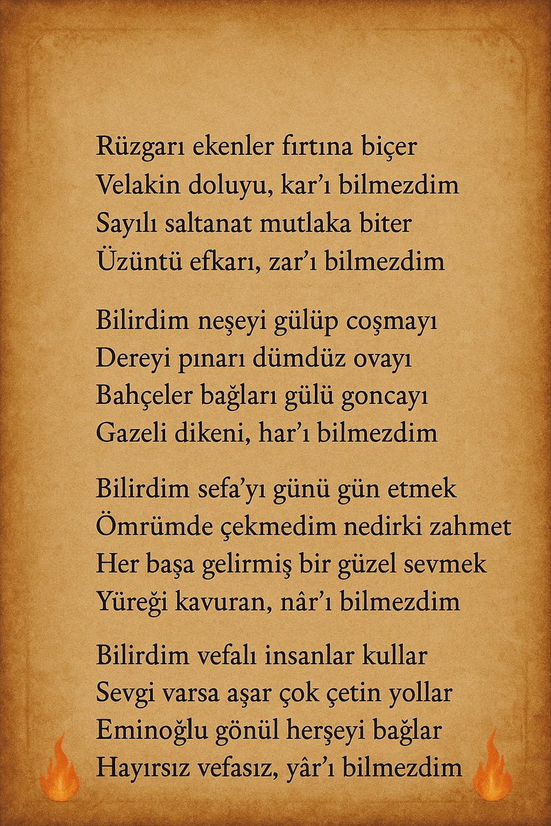 Bilmezdim ✍️✍️✍️ 
#GeceyeNotum #GeceyeBirNot 
#ozanca #şiir #şair