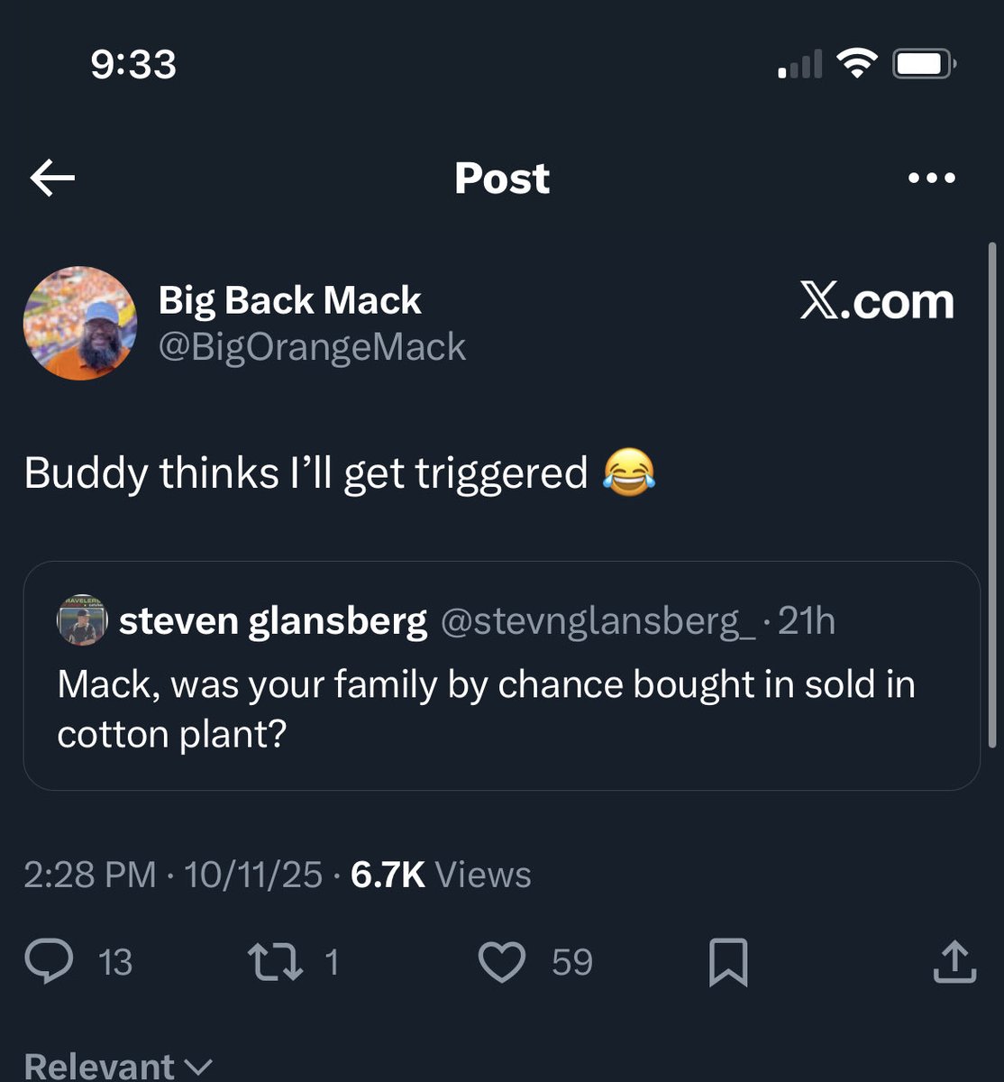 Volman54's tweet photo. @firechadmorris1 @wildasamink_ Arkansas fans throwing racist inbred around like it doesnt describe them to a T https://t.co/l5aJPlnYOc