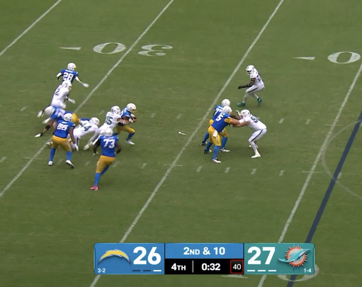 NFLMemes's tweet photo. Justin Herbert threw a completion for 40 yards on this play 😂 https://t.co/kU8Wn0lksA