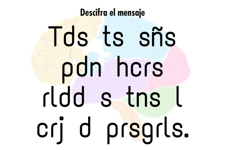 ¿Cuánto tardas en descifrar el mensaje oculto? Más desafíos en nuestra web. La solución en ejerciciosmemoria.com/descifra-el-me…