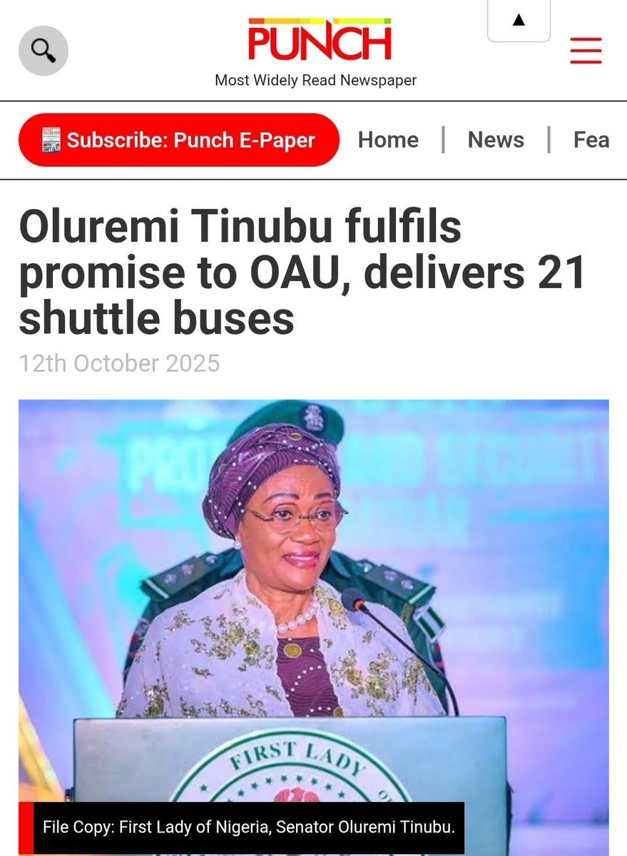 The management of the Obafemi Awolowo University, Ile-Ife, Osun State, has announced the receipt of 21 brand-new shuttle buses donated by the First Lady, Oluremi Tinubu, to the institution.

The Public Relations Officer of the university, Abiodun Olarewaju, in a statement
