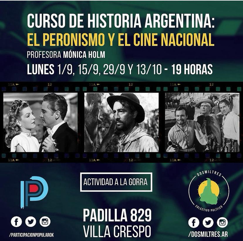 📢🇦🇷📽️Mañana último encuentro del curso El peronismo y el cine nacional, gratuito. Te esperamos a las 19 hs🇦🇷📽️🇦🇷
<a href="/Dosmiltres_ar/">Dosmiltres - Colectivo Político</a> <a href="/MatiasCerezo/">Juan Matías Cerezo</a> <a href="/FuerzaPatria_AR/">Fuerza Patria</a> 
#CineNacional
#Peronismo