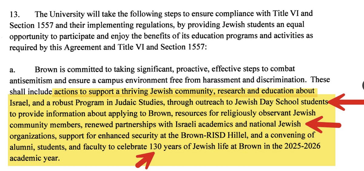 ggreenwald's tweet image. Trump says that the changes he is forcing private American universities to adopt are designed to &quot;prioritize merit and hard work before &apos;group identity&apos;&quot;.

Here are the new DEI programs he forced Brown University to adopt. See for yourselves if this is consistent with his claim: