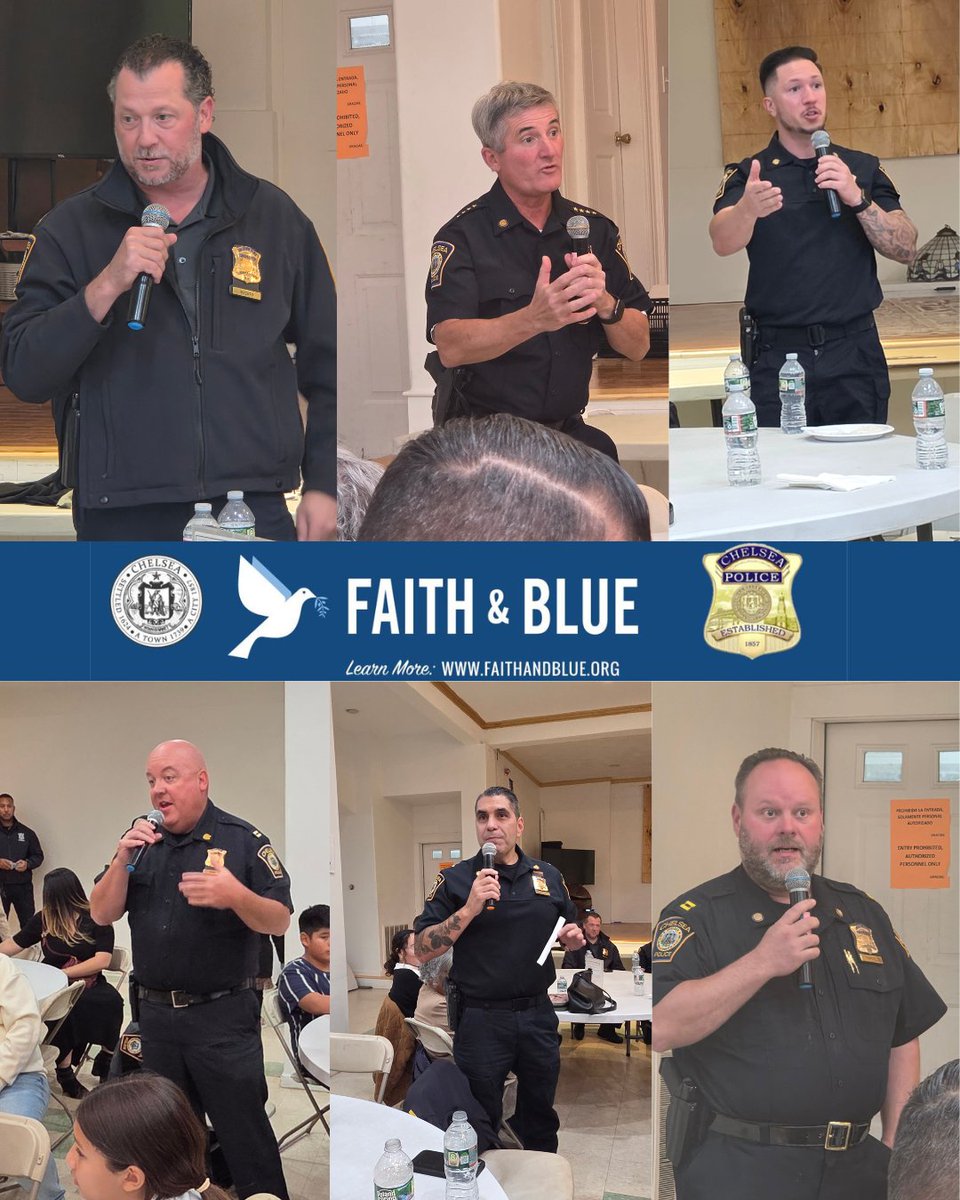 CityofChelseaPD's tweet photo. 💙🙏 Faith &amp; Blue at La Luz de Cristo 🙏💙
Thank you to #LaLuzdeCristoChelsea, CM Maltez, Chief Houghton, and faith leaders for an inspiring night of worship, unity &amp; connection.
Join us for more Faith &amp; Blue events this month!
https://t.co/aFT62nEOK0
#ChelseaPolice #FaithAndBlue https://t.co/gUhHJzEFT8