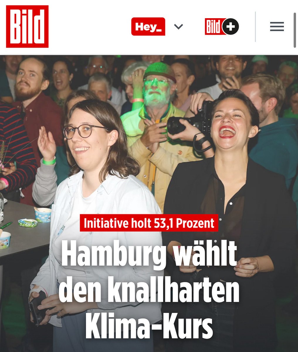 „Die Initiative „HamburgerZukunftsentscheid“ aus „Fridays for Future“, NABU, Verdi und Co. hat die Abstimmung über eine massive Verschärfung der Klima-Ziele der Hansestadt gewonnen.“

Es waren am Ende nur 16 Prozent der Hamburger… 

„► Für Autos in der gesamten Stadt Tempo 30,