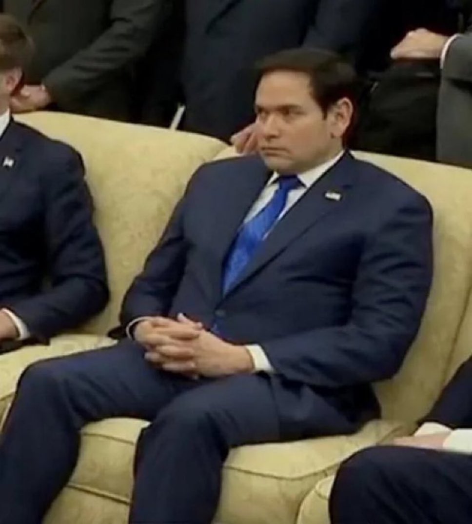 DrunkRepub's tweet image. Marco Rubio realizing he’s going to have to coach Penn State