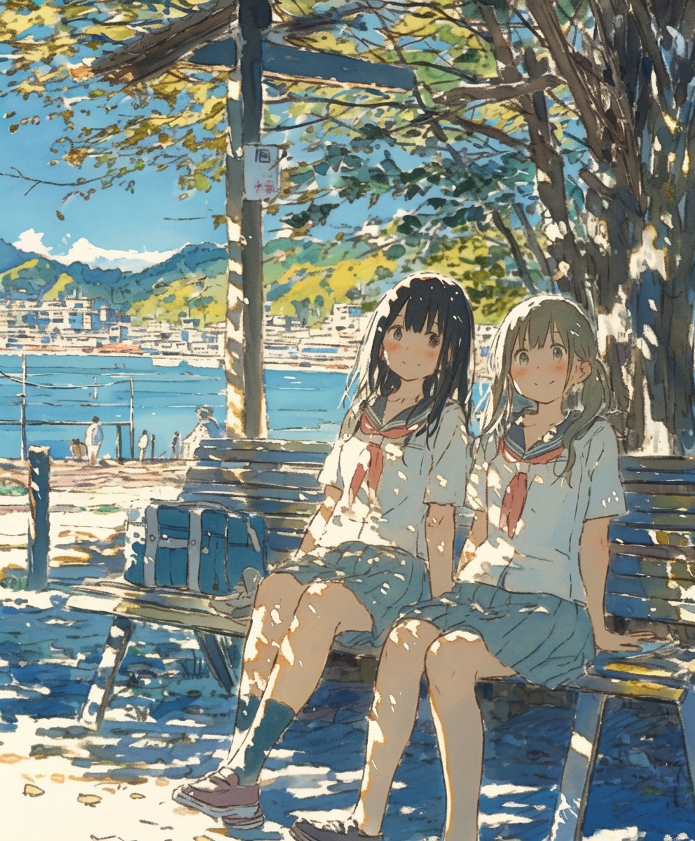 「ふたり #AIart」|黒猫さん🐈‍⬛のイラスト