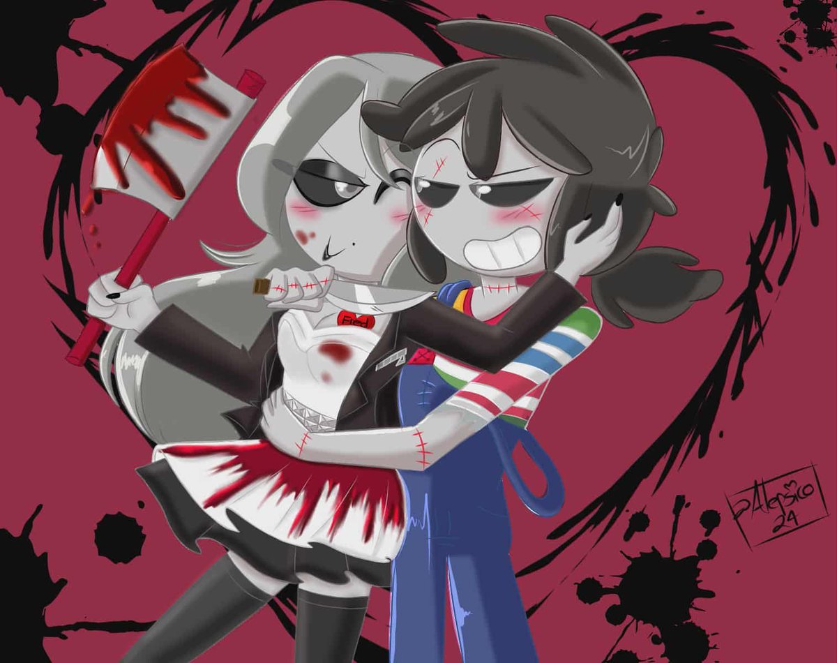 ALEpsico24's tweet photo. #evillove #chuckyxtiffany #chuky #tiffany #fred #shadowjoy #freday #jay #fnafhs
🖤❤️🔪💋 https://t.co/H4WbXj1eEn